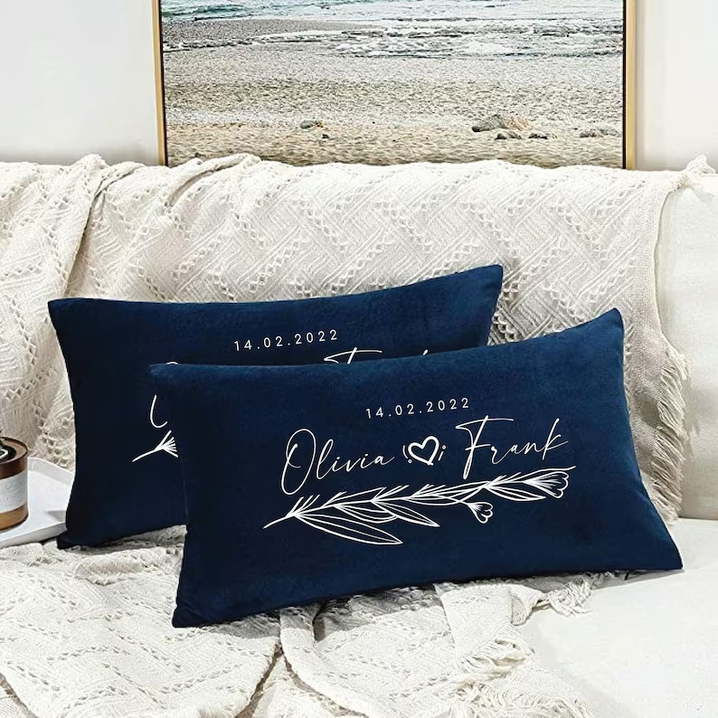 personalised wedding pillow etsy